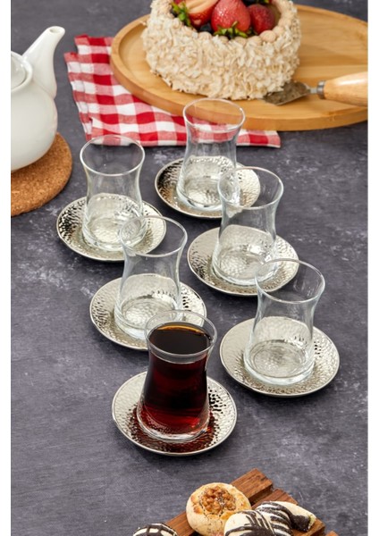 6'lı Metal Çay Tabağı Seti, Şık ve Kullanışlı Ev Dekoru Ürünleri