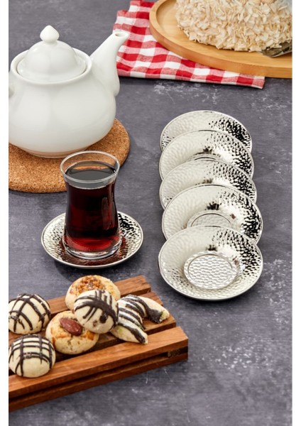 6'lı Metal Çay Tabağı Seti, Şık ve Kullanışlı Ev Dekoru Ürünleri fiyatları