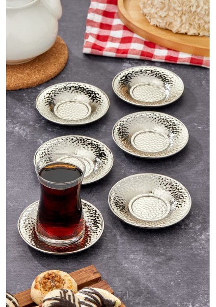 6'lı Metal Çay Tabağı Seti, Şık ve Kullanışlı Ev Dekoru Ürünleri modelleri
