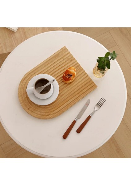 Dalgalı Bambu Sunum Tabağı, Dekoratif ve Gökkuşağı Renkli Şık Sunum Tahtası