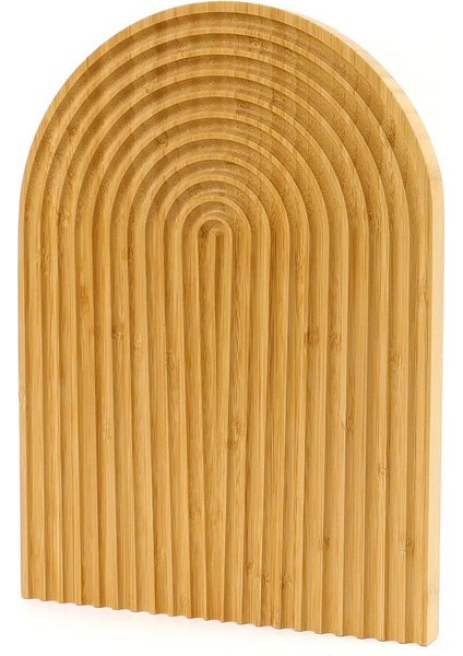 Dalgalı Bambu Sunum Tabağı, Dekoratif ve Gökkuşağı Renkli Şık Sunum Tahtası fiyatları