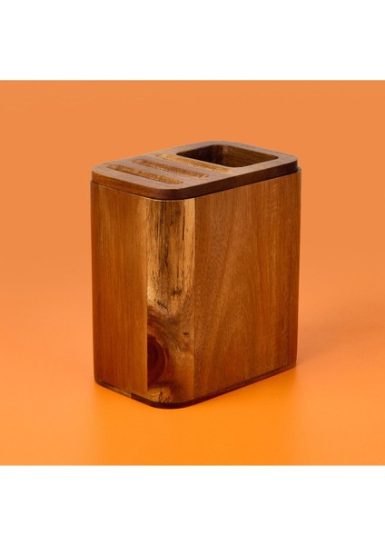 Kahverengi Akasya Kaşıklık ve Bıçaklık, 15X10X17 Cm, Şık ve Kullanışlı Mutfak Düzeni fiyatları