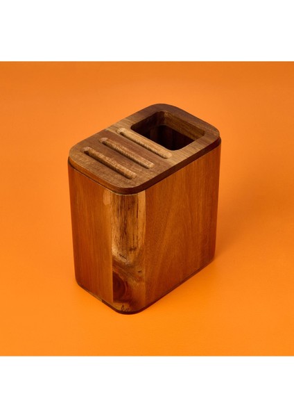 Kahverengi Akasya Kaşıklık ve Bıçaklık, 15X10X17 Cm, Şık ve Kullanışlı Mutfak Düzeni modelleri