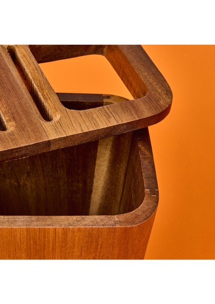 Kahverengi Akasya Kaşıklık ve Bıçaklık, 15X10X17 Cm, Şık ve Kullanışlı Mutfak Düzeni fırsatları