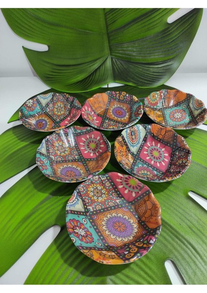 Turuncu 6'lı Melamin Çay Tabağı, Kırılmaz, Hafif, Şık, Dayanıklı, 10CM Çap, 3cm Yüksek