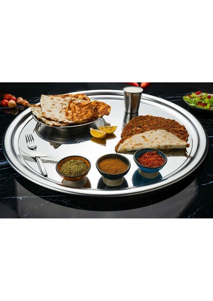 Gri Paslanmaz Çelik Yer Tepsisi, Dayanıklı ve Şık Kullanım Için Ideal