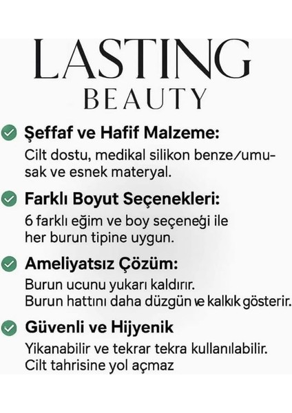 Lastingbeauty 6 Adet Şeffaf Burun Kaldırma Aparatı Burun Düzeltici Burun Şekillendirici Burun Tıkacı fiyatları