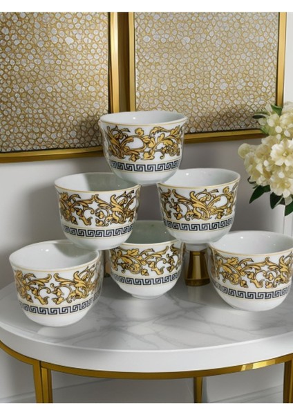 Yaldız Zincir Desenli 6'lı Porselen Mırra Fincan Takımı modelleri