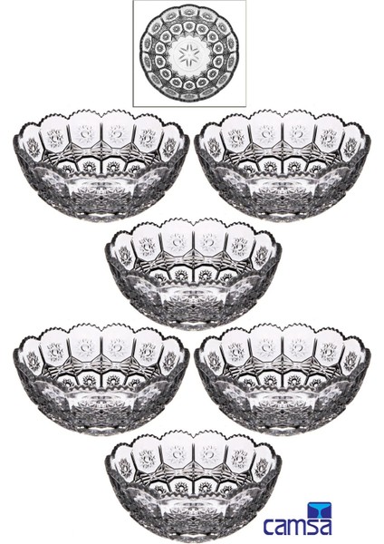 Turuncu 6'lı Cam Göz Çerezlik Seti, Şık ve Kullanışlı Mutfak Aksesuarı