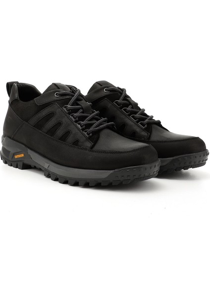 Erkek Siyah Nubuk Bağcıklı Kauçuk Taban Hakiki Deri Sneaker modelleri