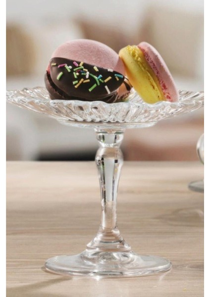 Ayaklı Mini Pasta Servis Tabağı, Kahverengi, Şık ve Pratik Tasarım