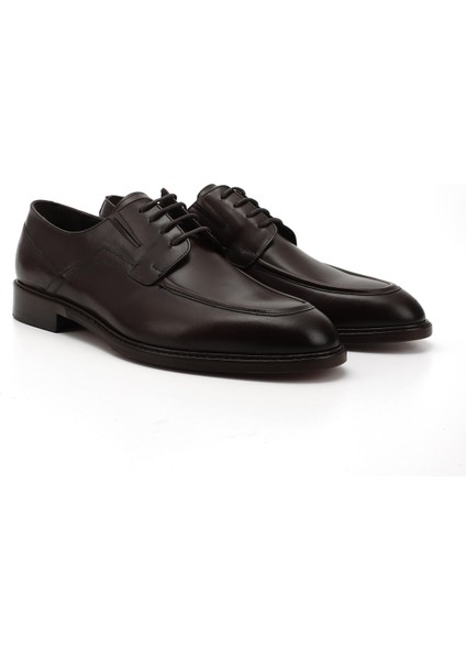 Erkek Kahve Bağcıklı Kösele Taban Hakiki Deri Klasik Ayakkabı fiyatları