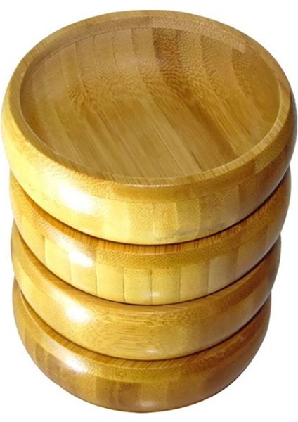 Bej Bambu Yuvarlak Çerezlik ve Kase Seti, 3'lü, Şık ve Doğal Tasarım modelleri