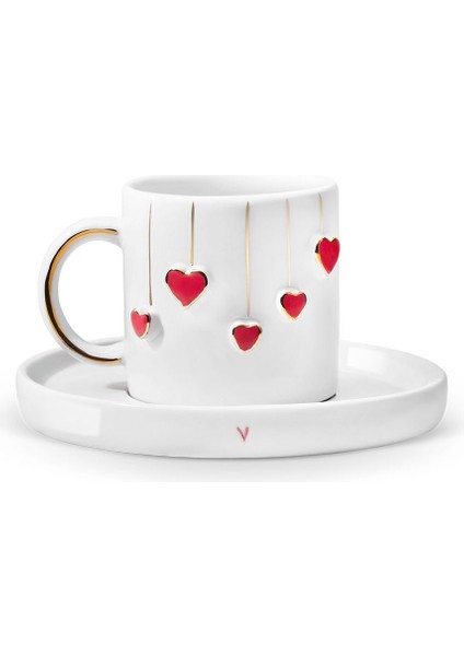 Renkli Kalpli Fincan 100 Ml, Şık ve Neşeli Tasarım, Hediye Için Mükemmel Seçenek fiyatları