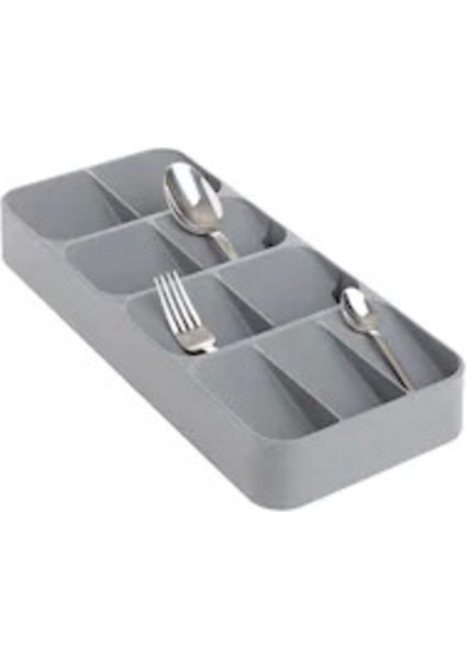 9 Bölmeli Gri Çekmece Kaşıklık, Düzenli ve Şık Mutfak Saklama Çözümü