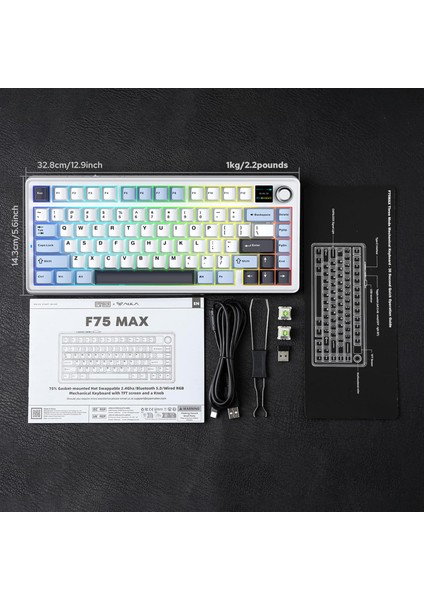 F75 Max Mekanik Rgb Tkl Reaper Switch Kablosuz Makrolu Hot Swap Klavye Lacivert