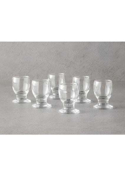6'lı Şeffaf Cam Su Bardağı, Kahve Yanına 55 Ml, Şık Tasarım