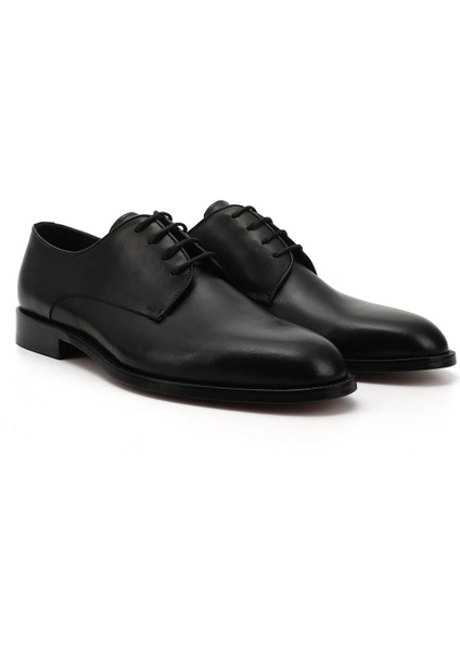 Erkek Siyah Bağcıklı Kösele Taban Hakiki Deri Klasik Ayakkabı fiyatları