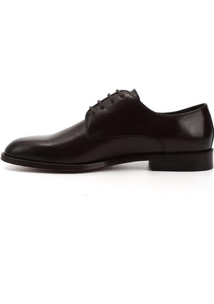 Erkek Kahve Bağcıklı Kösele Taban Hakiki Deri Klasik Ayakkabı modelleri