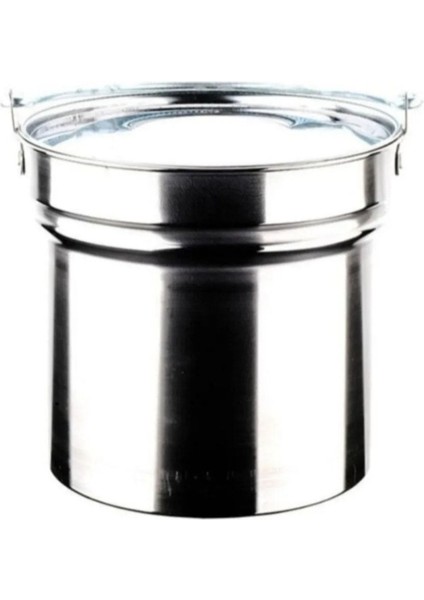 Krom Yoğurt ve Saklama Kabı, 2 Litre, Satır Demir Kulp, Şık ve Dayanıklı Tasarım