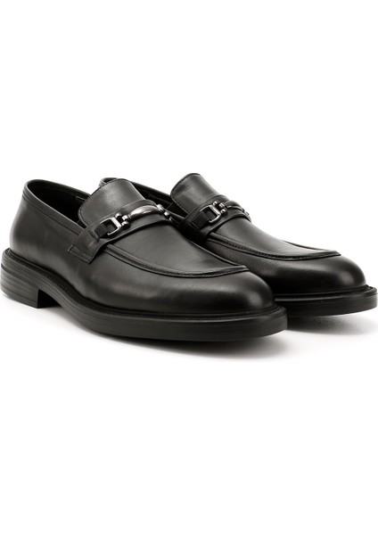 Erkek Siyah Tokalı Hakiki Deri Loafer Ayakkabı fiyatları