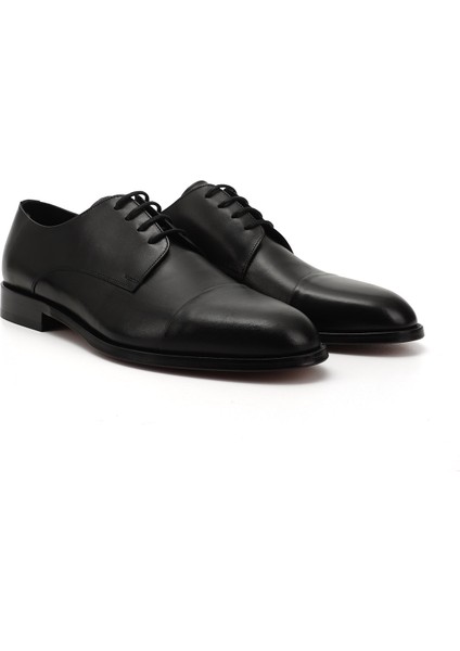 Erkek Siyah Bağcıklı Kösele Taban Hakiki Deri Klasik Ayakkabı fiyatları