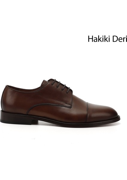 Erkek Bağcıklı Kösele Taban Hakiki Deri Klasik Ayakkabı