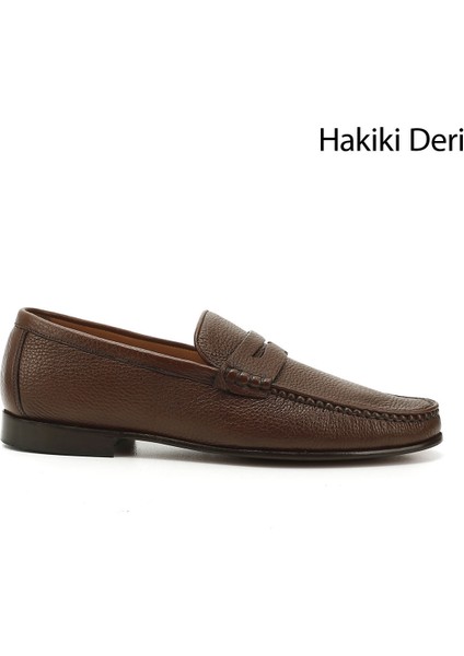 Erkek Kösele Taban Hakiki Deri Loafer Ayakkabı