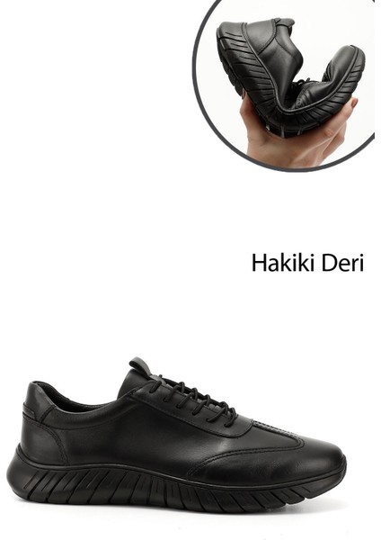 Gön Hakiki Deri Yuvarlak Burun Günlük Bağcıklı Erkek Sneaker 42600