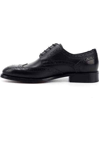Erkek Siyah Bağcıklı Hakiki Deri Klasik Ayakkabı fırsatları