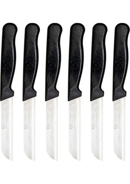 Şık Siyah Simli 6’lı Bıçak Takımı