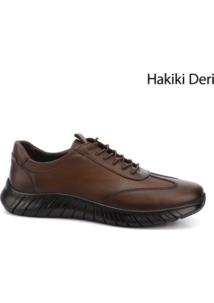 Gön Hakiki Deri Yuvarlak Burun Günlük Bağcıklı Erkek Sneaker 42600
