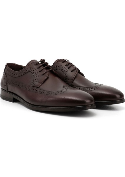 Erkek Kahverengi Bağcıklı Hakiki Deri Klasik Ayakkabı fiyatları