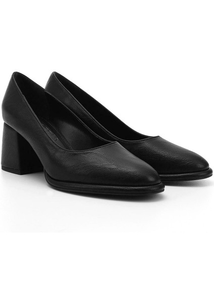 Kadın Siyah Orta Kalın Platform Topuklu Ayakkabı modelleri