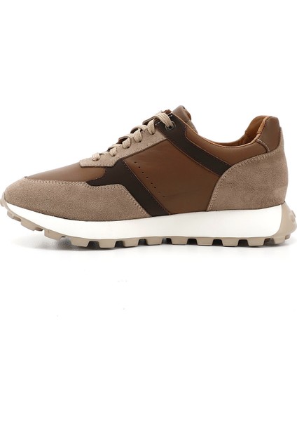 Erkek Kum Rengi Bağcıklı Hakiki Deri Sneaker modelleri