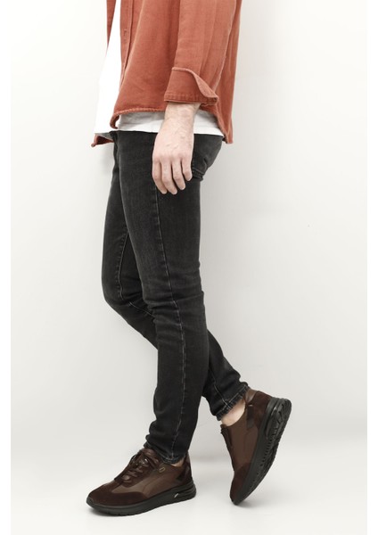 Erkek Kahve Bağcıklı Jel Tabanlıklı Hakiki Deri Sneaker fiyatları