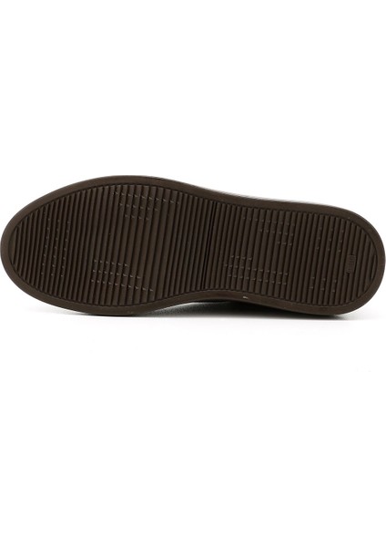 Erkek Kahverengi Bağcıklı Kauçuk Taban Hakiki Deri Sneaker indirimleri