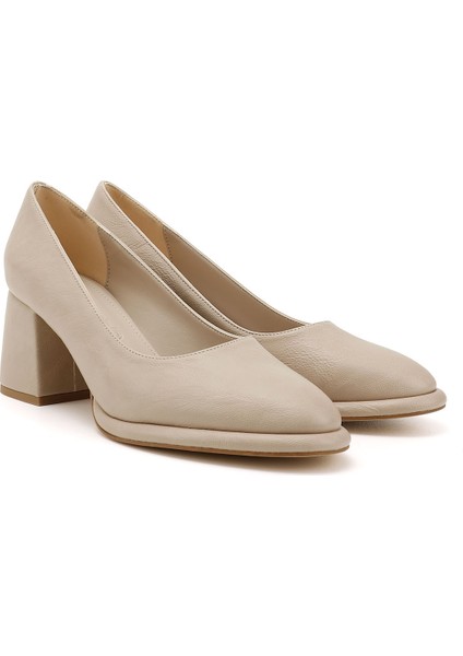 Kadın Nude Orta Kalın Platform Topuklu Ayakkabı modelleri
