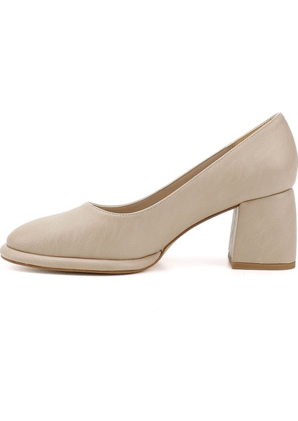 Kadın Nude Orta Kalın Platform Topuklu Ayakkabı fırsatları