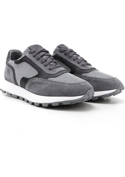 Erkek Gri Bağcıklı Hakiki Deri Sneaker fiyatları