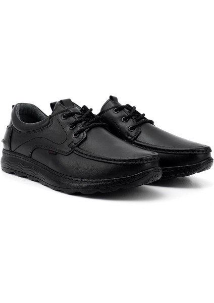 Erkek Siyah Bağcıklı Hakiki Deri Comfort Ayakkabı fiyatları