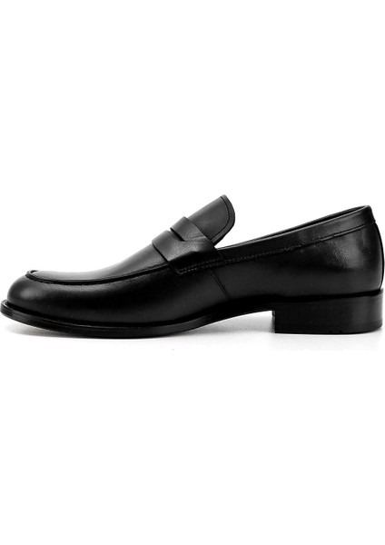 Erkek Siyah Kösele Taban Hakiki Deri Loafer Ayakkabı fırsatları
