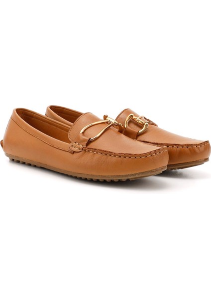 Kadın Taba Antik Tokalı Rok Hakiki Deri Comfort Loafer fiyatları