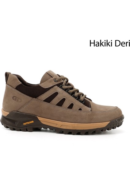 Erkek Kum Nubuk Bağcıklı Kauçuk Taban Hakiki Deri Sneaker