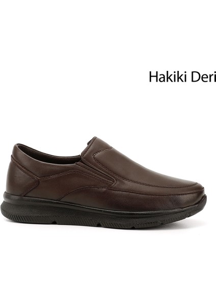 Erkek Koyu Kahve Hakiki Deri Comfort Ayakkabı