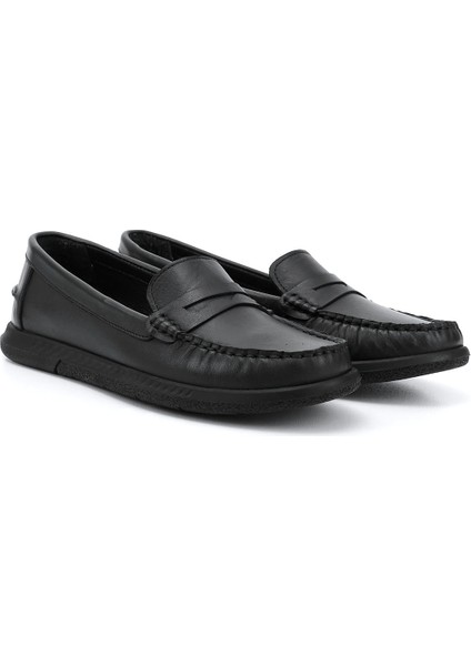 Kadın Siyah Rok Hakiki Deri Comfort Loafer fiyatları