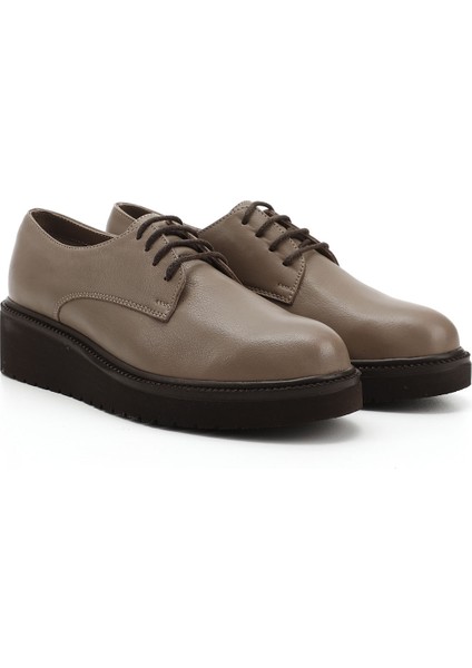 Kadın Vizon Antik Bağcıklı Dolgu Taban Hakiki Deri Ayakkabı modelleri