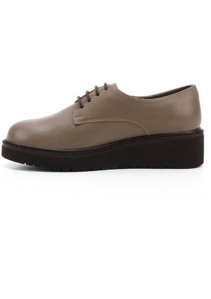 Kadın Vizon Antik Bağcıklı Dolgu Taban Hakiki Deri Ayakkabı fırsatları