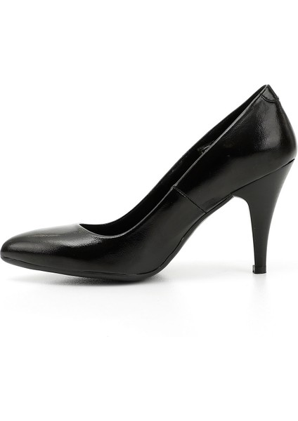 Kadın Siyah Rugan Sivri Burun İnce Topuklu Hakiki Deri Stiletto modelleri