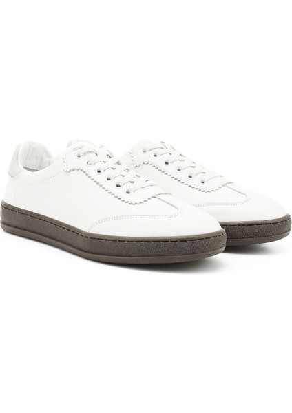 Kadın Beyaz Bağcıklı Hakiki Deri Sneaker modelleri